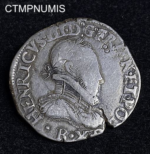 ,MONNAIE,TESTON,ARGENT,HENRI,III,1575,B,ROUEN,