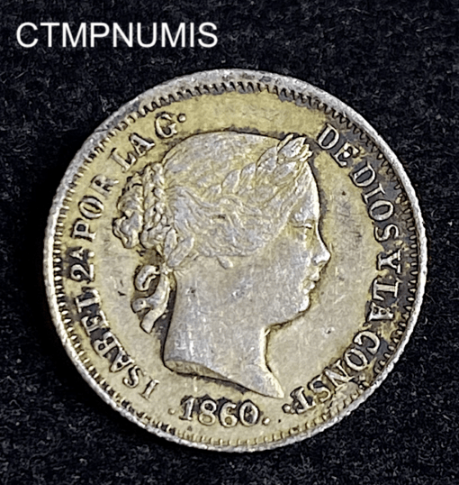 ,MONNAIE,ESPAGNE,1,REAL,ARGENT,ISABEL,1860,