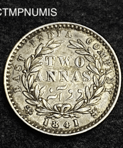 ,MONNAIE,2,ANNAS,ARGENT,EAST,INDIA,1841,