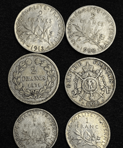 ,MONNAIE,FRANCS,ARGENT,1,2,FRANCS,SEMEUSE,CERES,LOT,