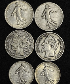 ,MONNAIE,FRANCS,ARGENT,1,2,FRANCS,SEMEUSE,CERES,LOT,
