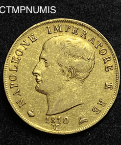 ,MONNAIE,ITALIE,40,LIRE,OR,NAPOLEON,1810,MILAN,