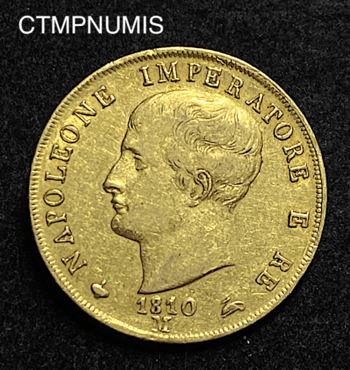 ,MONNAIE,ITALIE,40,LIRE,OR,NAPOLEON,1810,MILAN,