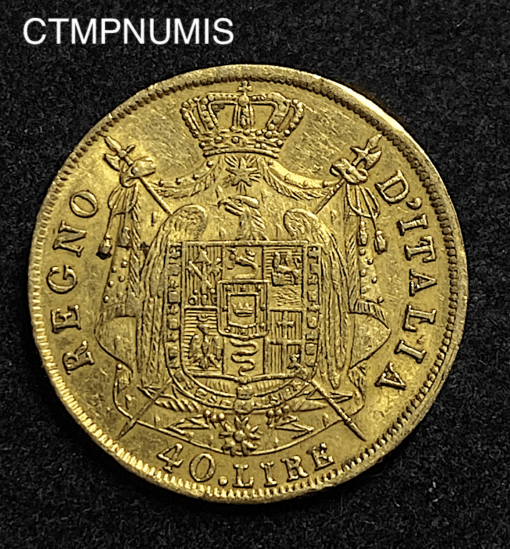 ,MONNAIE,ITALIE,40,LIRE,OR,NAPOLEON,1810,MILAN,