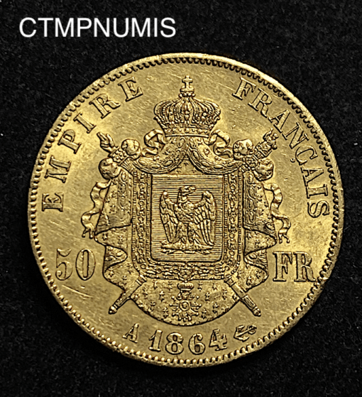 ,MONNAIE,50,FRANCS,OR,NAPOLEON,1864,