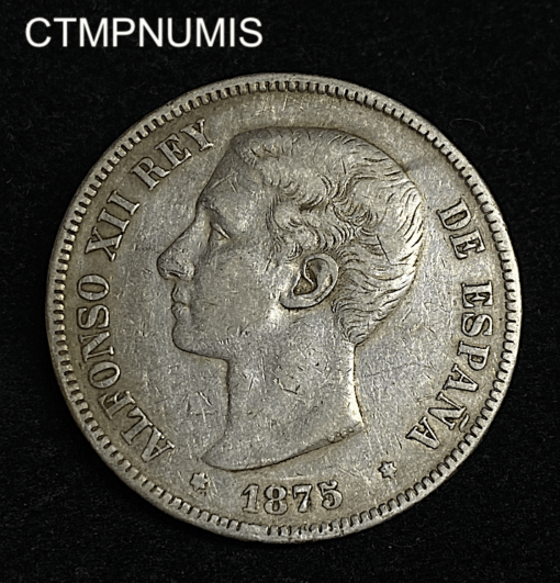 ,MONNAIE,ESPAGNE,5,PESETAS,1875,