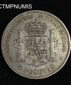 ,MONNAIE,ESPAGNE,5,PESETAS,1875,