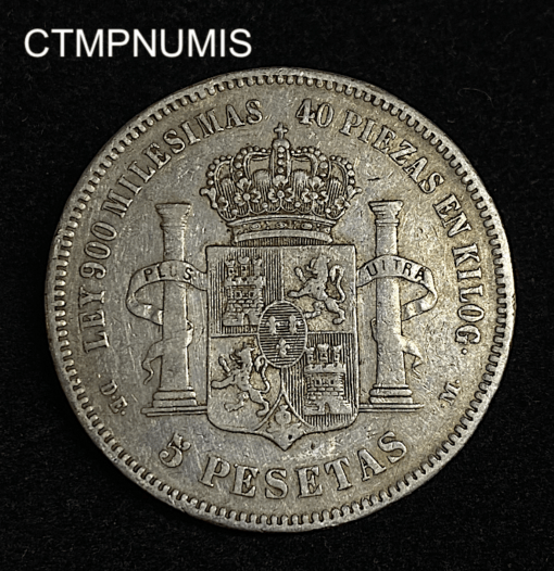 ,MONNAIE,ESPAGNE,5,PESETAS,1875,