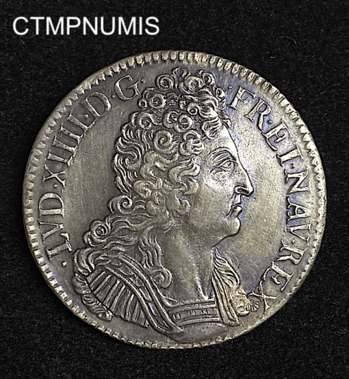 ,MONNAIE,LOUIS,XIV,ECU,AUX,3,COURONNES,1709,V,TROYES,