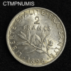,MONNAIE,2,FRANCS,ARGENT,SEMEUSE,1898,SUP,