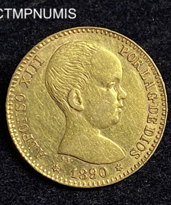 ,MONNAIE,ESPAGNE,20,PESETAS,OR,1890,