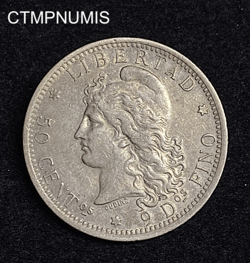 ,MONNAIE,ARGENTINE,50,CENTAVOS,ARGENT,1882,