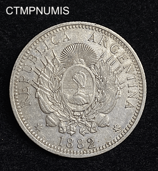 ,MONNAIE,ARGENTINE,50,CENTAVOS,ARGENT,1882,