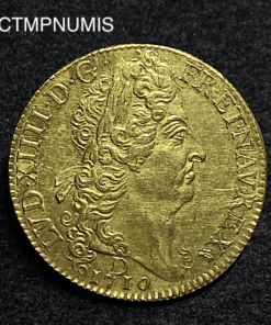 ,MONNAIE,DOUBLE,LOUIS,SOLEIL,LOUIS,XIV,1710,D,LYON,