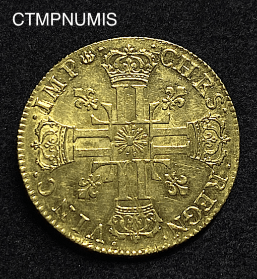 ,MONNAIE,DOUBLE,LOUIS,SOLEIL,LOUIS,XIV,1710,D,LYON,