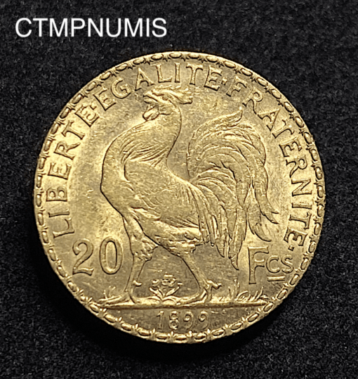 ,20,FRANCS,OR,COQ,1899,