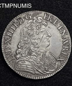 ,MONNAIE,1/2,ECU,CRAVATE,LOUIS,XIV,1681,