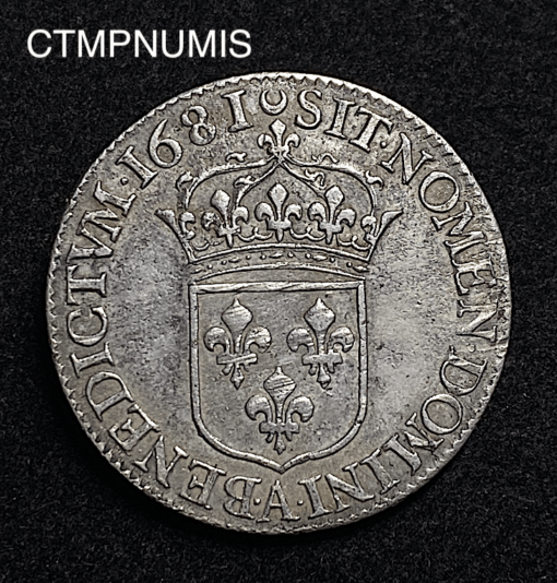 ,MONNAIE,1/2,ECU,CRAVATE,LOUIS,XIV,1681,