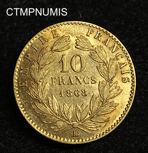 ,MONNAIE,10,FRANCS,OR,NAPOLEON,1868,STRASBOURG,
