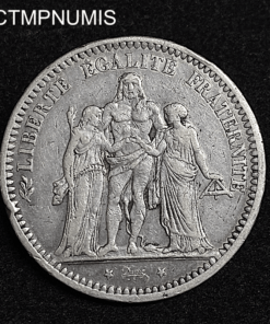 ,MONNAIE,5,FRANCS,ARGENT,HERCULE,1871,CAMELINAT,