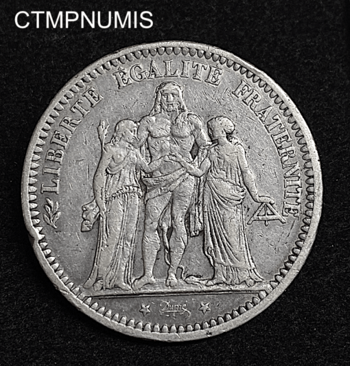 ,MONNAIE,5,FRANCS,ARGENT,HERCULE,1871,CAMELINAT,