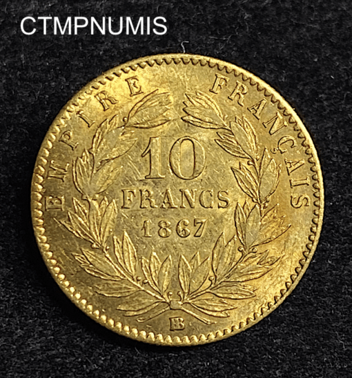 ,MONNAIE,10,FRANCS,OR,NAPOLEON,1867,STRASBOURG,