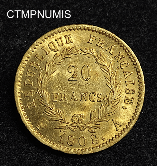 ,MONNAIE,20,FRANCS,OR,NAPOLEON,I°,REPUBLIQUE,1808,
