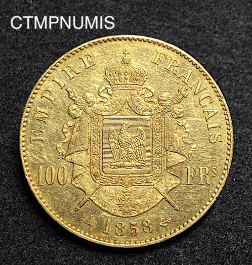 ,MONNAIE,100,FRANCS,OR,NAPOLEON,1858,SUP,