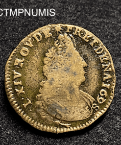 ,MONNAIE,ROYALE,LIARD,LOUIS,XIV,1698,BESANCON,