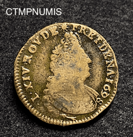 ,MONNAIE,ROYALE,LIARD,LOUIS,XIV,1698,BESANCON,