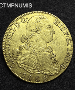 ,MONNAIE,COLOMBIE,8,ESCUDOS,OR,1802,SANTA,FE,