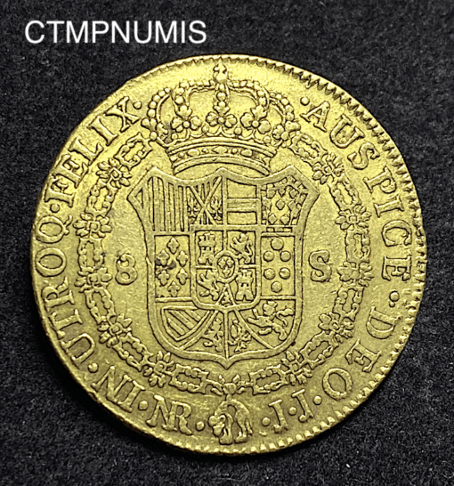 ,MONNAIE,COLOMBIE,8,ESCUDOS,OR,1802,SANTA,FE,
