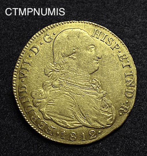 ,MONNAIE,COLOMBIE,8,ESCUDOS,OR,1812,POPAYAN,