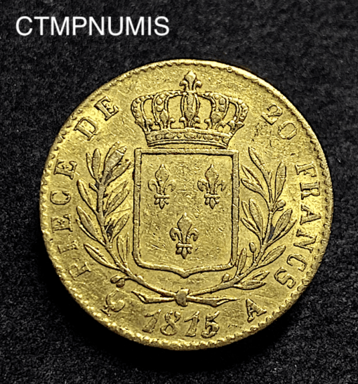 ,MONNAIE,20,FRANCS,OR,LOUIS,XVIII,1815,