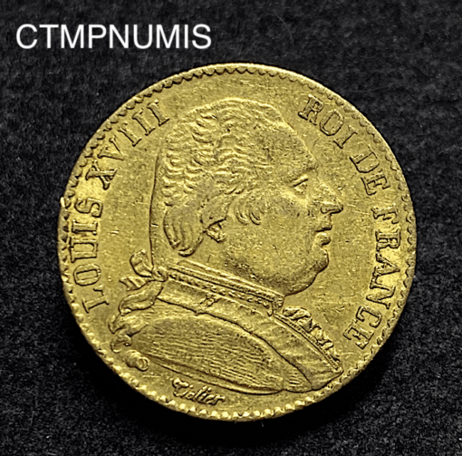 ,MONNAIE,20,FRANCS,OR,LOUIS,XVIII,1815,