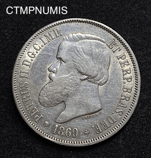 ,MONNAIE,BRESIL,2000,REIS,ARGENT,1869,