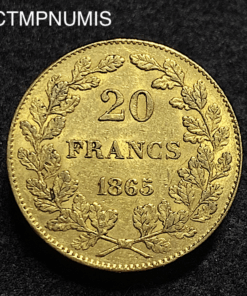 ,MONNAIE,BELGIQUE,20,FRANCS,OR,1865,