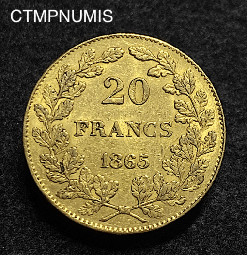 ,MONNAIE,BELGIQUE,20,FRANCS,OR,1865,