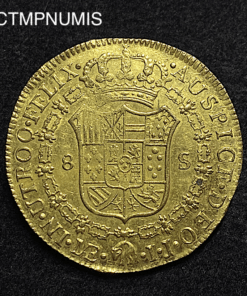 ,MONNAIE,PEROU,8,ESCUDOS,OR,CHARLES,1799,LIMA,