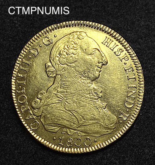 ,MONNAIE,CHILI,8,ESCUDOS,OR,1800,SANTIAGO,
