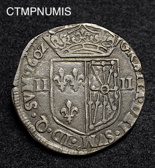 ,MONNAIE,1/4,ECU,HENRI,IV,NAVARRE,1602,SAINT,PALAIS,