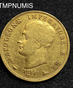 ,MONNAIE,ITALIE,40,LIRE,OR,NAPOLEON,1814,MILAN,
