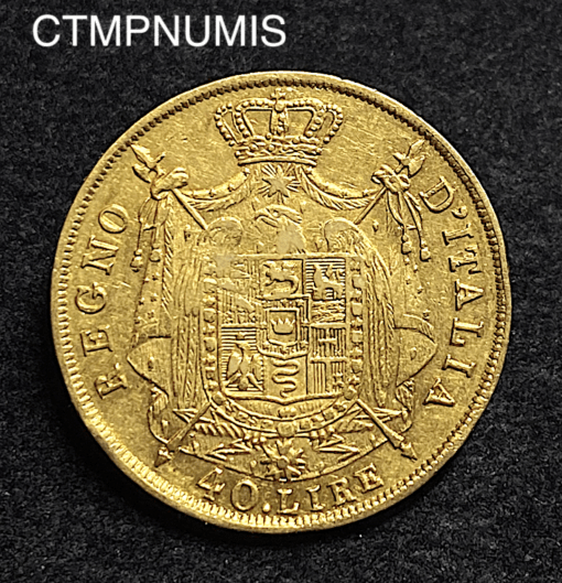 ,MONNAIE,ITALIE,40,LIRE,OR,NAPOLEON,1814,MILAN,