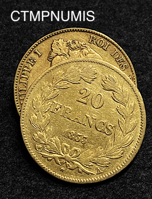 ,MONNAIE,20,FRANCS,OR,LOUIS,PHILIPPE,1833,