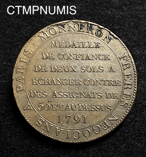 ,MONNAIE,CONFIANCE,2,SOLS,MONNERON,1791,