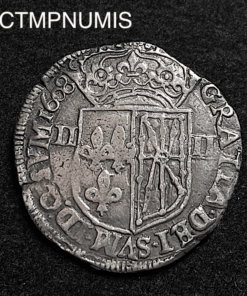 ,MONNAIE,HENRI,4,1/4,ECU,NAVARRE,1608,SAINT,PALAIS,