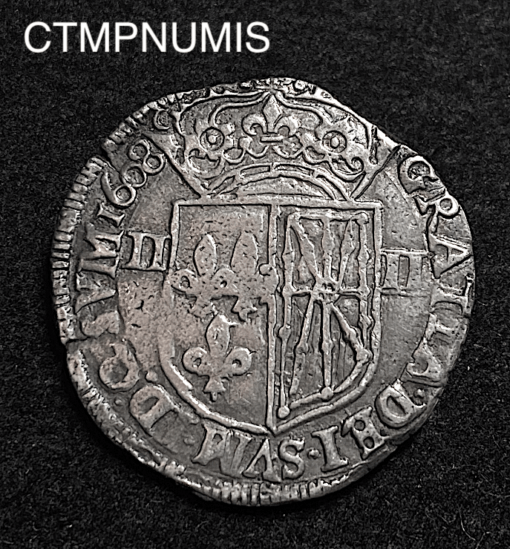 ,MONNAIE,HENRI,4,1/4,ECU,NAVARRE,1608,SAINT,PALAIS,