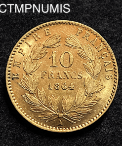 ,MONNAIE,10,FRANCS,OR,NAPOLEON,III,1864,