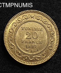 ,MONNAIE,TUNISIE,20,FRANCS,OR,1897,