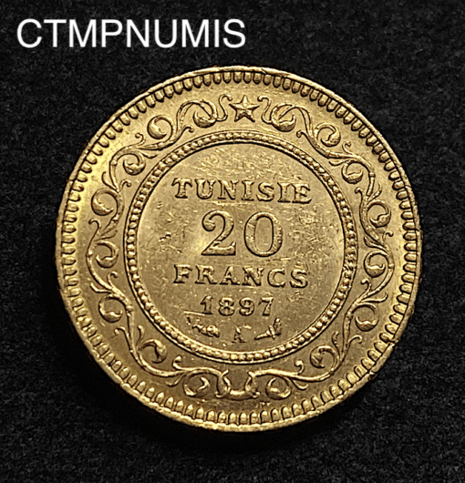 ,MONNAIE,TUNISIE,20,FRANCS,OR,1897,